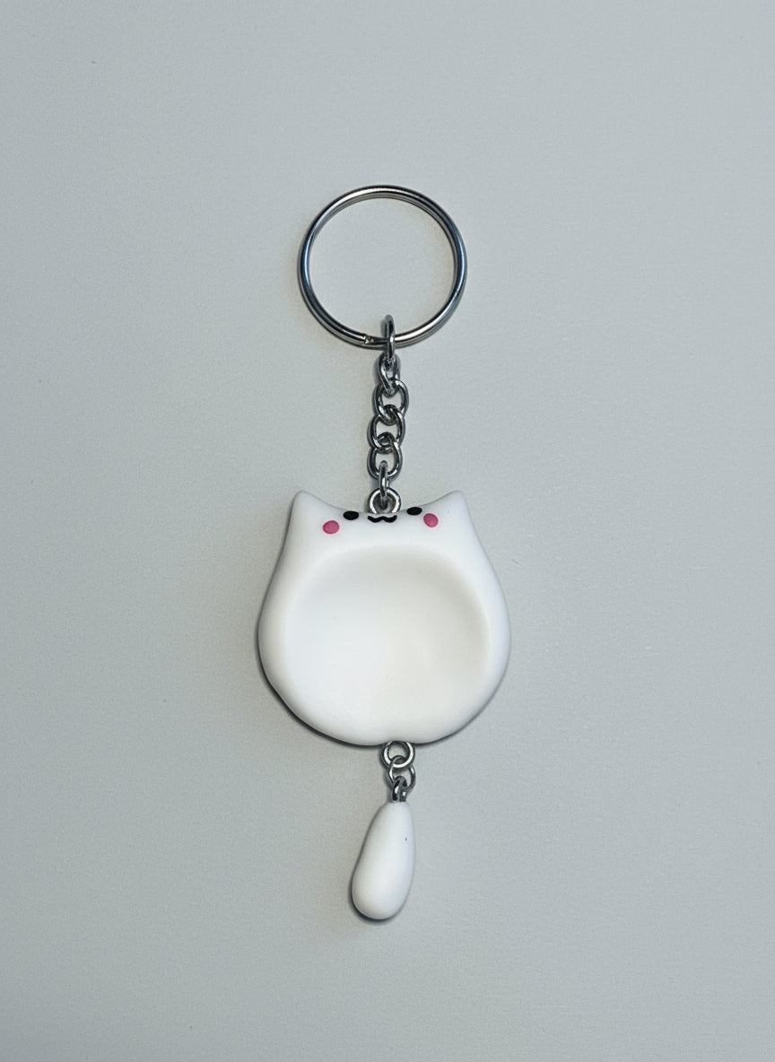 Kattkompis för Lugn – Handgjord Worry Stone med Nyckelring