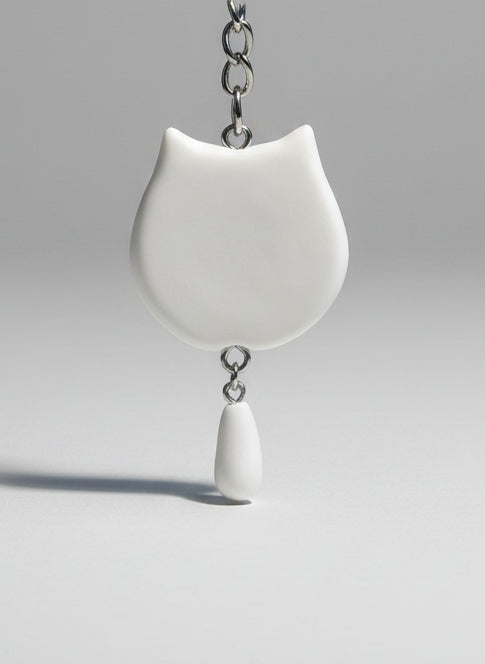 Kattkompis för Lugn – Handgjord Worry Stone med Nyckelring